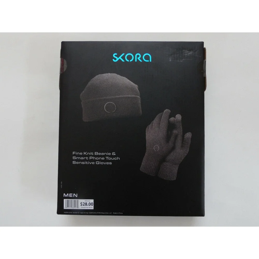 Skora Mens Cold Weather Knit Beanie And Tech Glove Set‎ One Size Black One Size